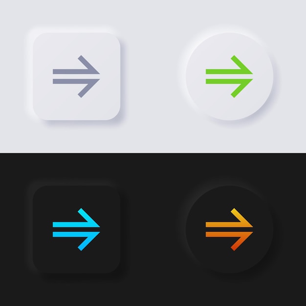 Arrow Icon set Multicolor neumorfisme knop soft UI Design voor webdesign Application UI en meer Button Vector