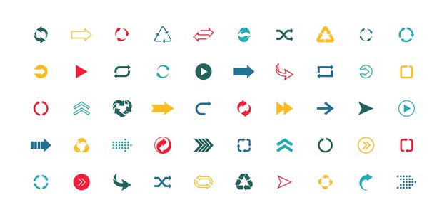 Arrow icon set. Vector EPS 10