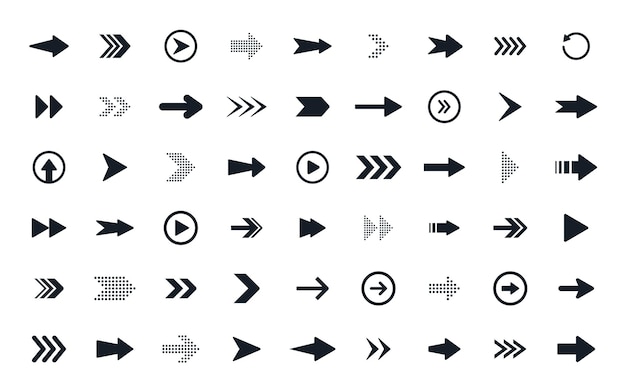 Arrow icon set Verzameling van verschillende pijlen ondertekenen voor webdesign