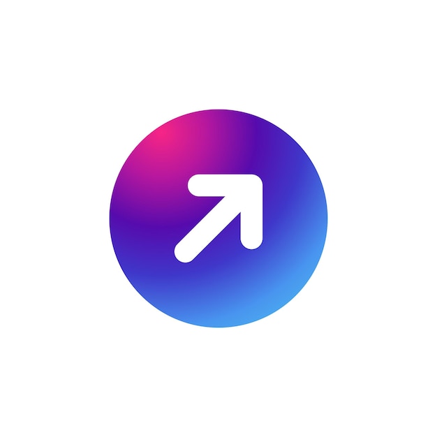 Arrow icon with gradient purple effect