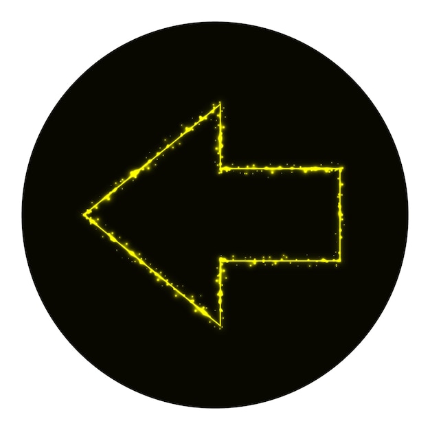 Arrow icon of yellow lights on black background