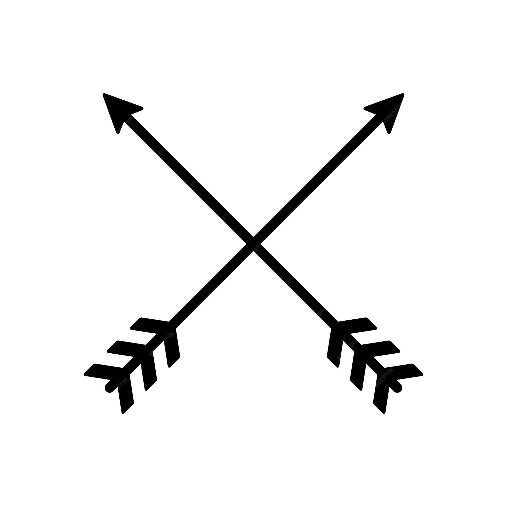 Premium Vector | Arrow icons cross. vector isolated elements. hipster arrow.  tribal arrow. black arrow icon vector . eps 10