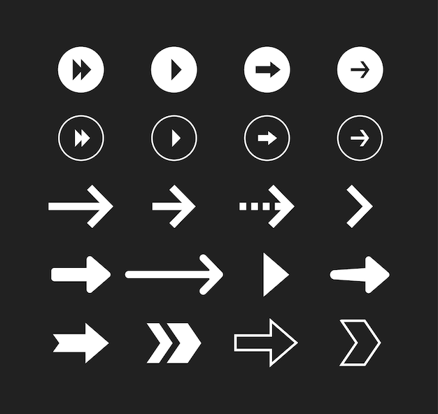 Arrow icons isolated. set different arrows or web designs. vector illustration.