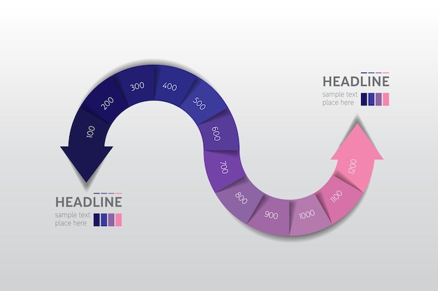 화살표 Infographic 2 화살표 옵션 템플릿 구성표 다이어그램 차트