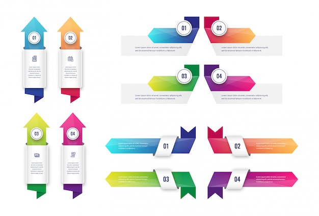 Vector arrow infographic-collectie