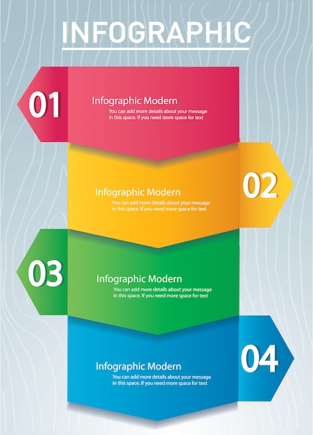 Modello di concetto di freccia infographic con 4 opzioni