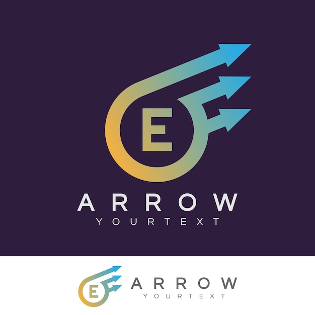 Arrow initial Letter E Logo design