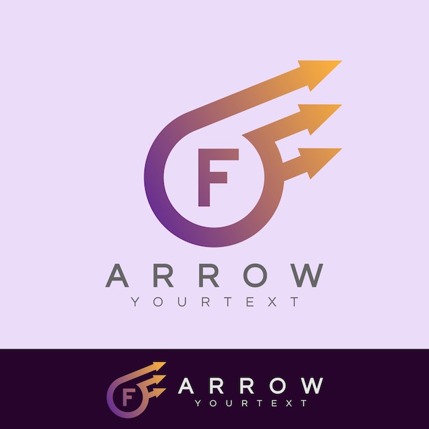 Arrow initial letter f logo design