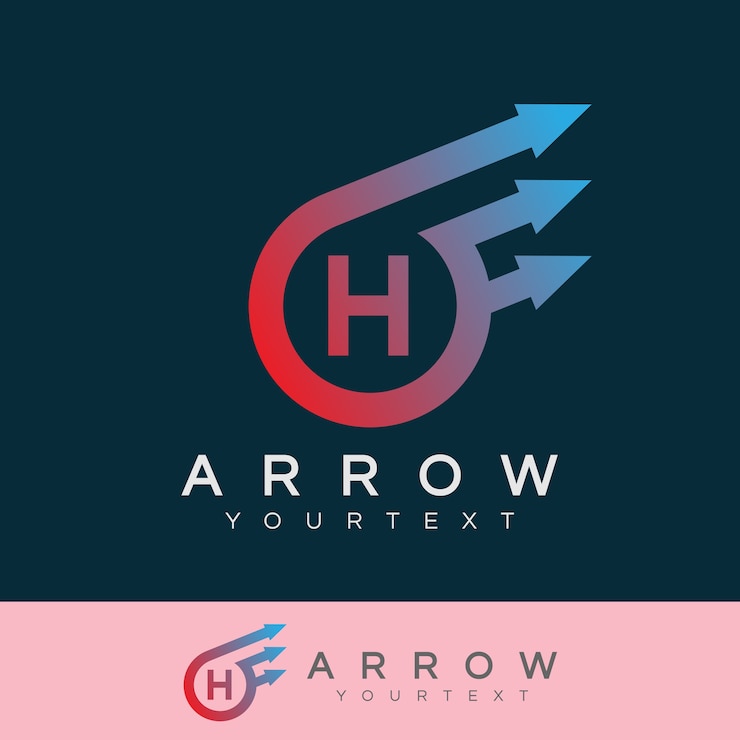 Vector arrow initial letter h logo design