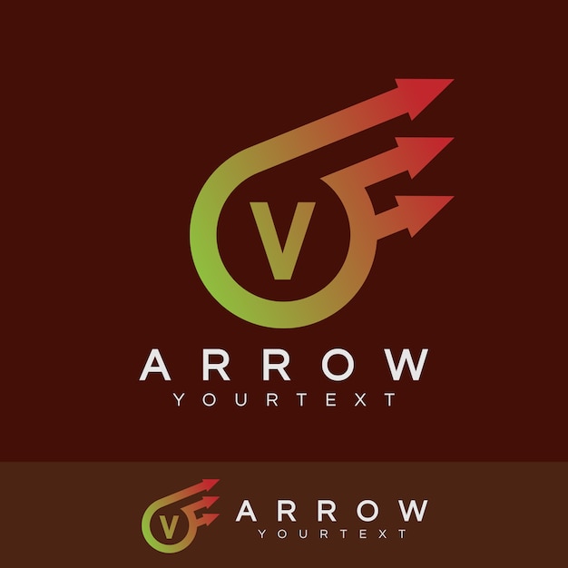 Arrow initial letter v logo design