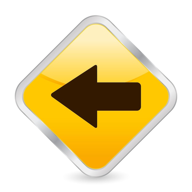 Arrow left yellow square icon