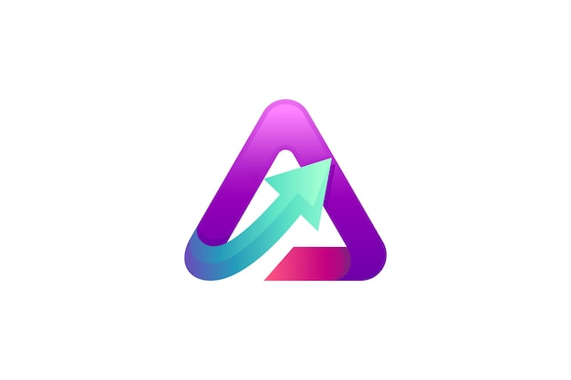 Arrow and letter a 3D style logo