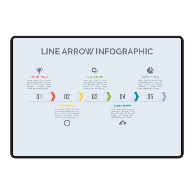 Vector arrow line infographic 5 steps