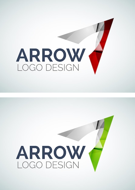 Arrow logo design made of color pieces