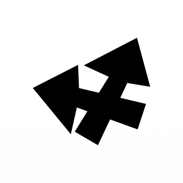 黒い色と白い背景の矢印のロゴのデザイン テンプレート