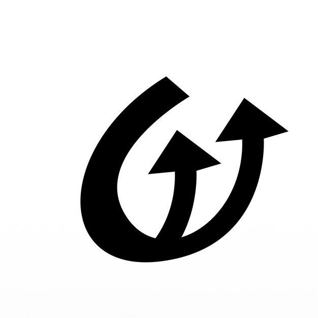ベクトル 黒い色と白い背景の矢印のロゴのデザイン テンプレート
