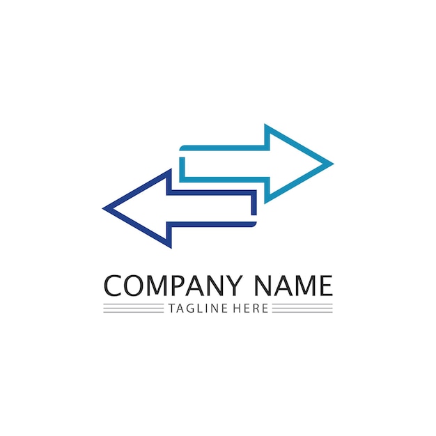 Arrow logo design vector for music media play digital audio and speed finance business template logo