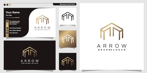 Arrow logo design vector with creative unique concept