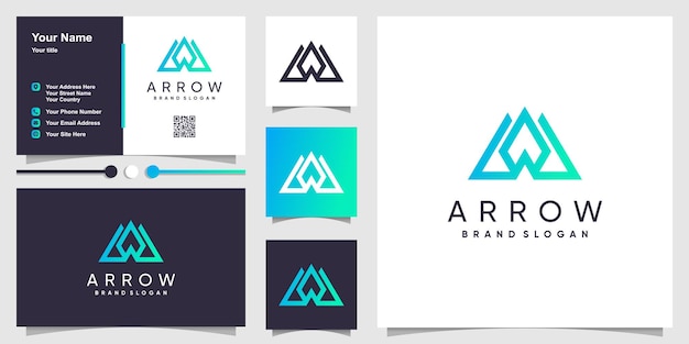 Arrow logo design vector with creative unique concept