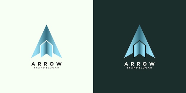 Arrow logo design vector with creative unique concept