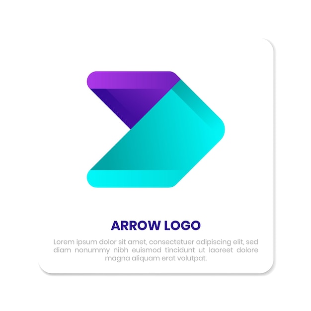 arrow logo ontwerp met gradiënt kleuren