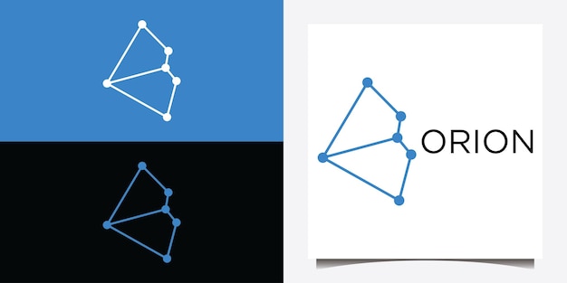 星座オリオン座ハンターのコンセプトの矢印ロゴ