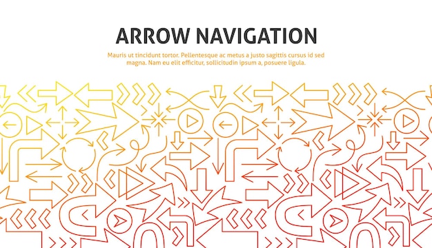 Arrow navigation concept. vector illustration of outline design.