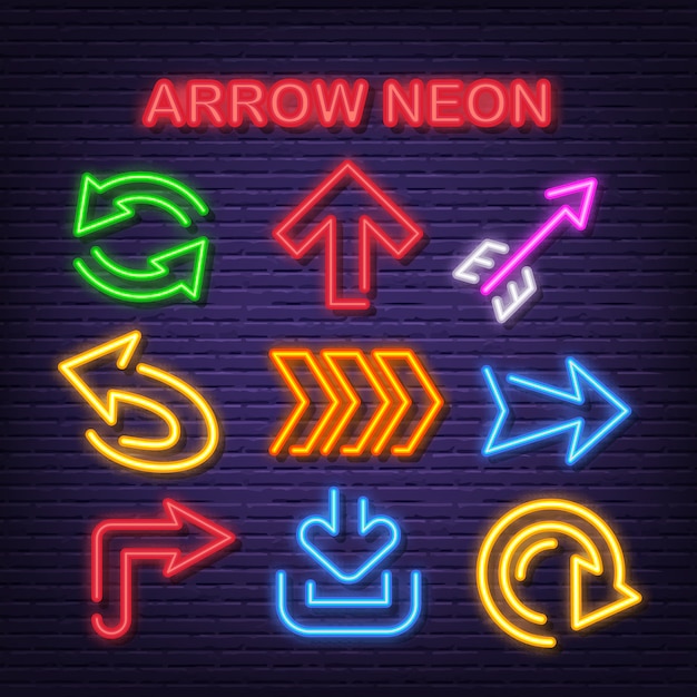 Arrow neon icons