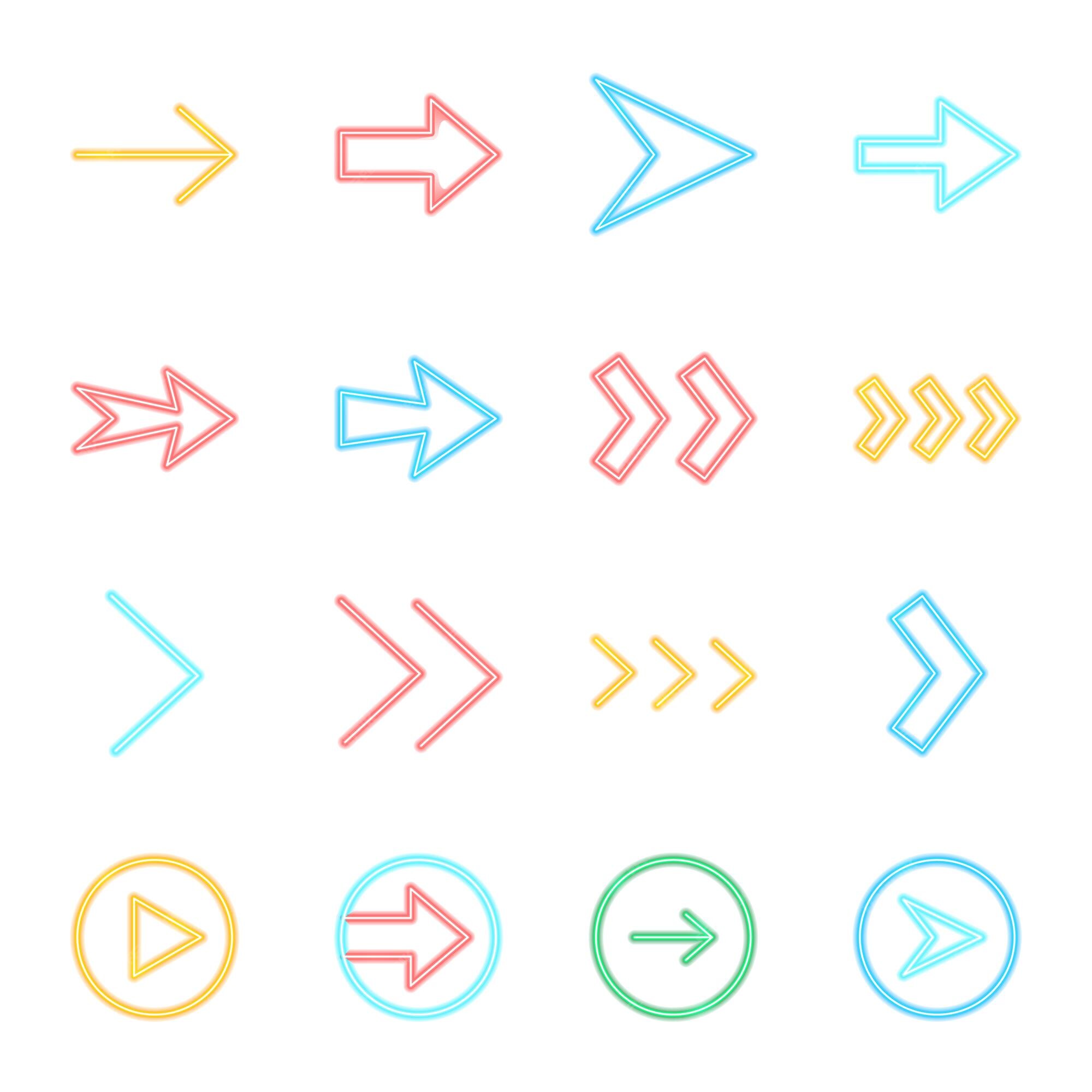 Premium Vector | Arrow neon icons