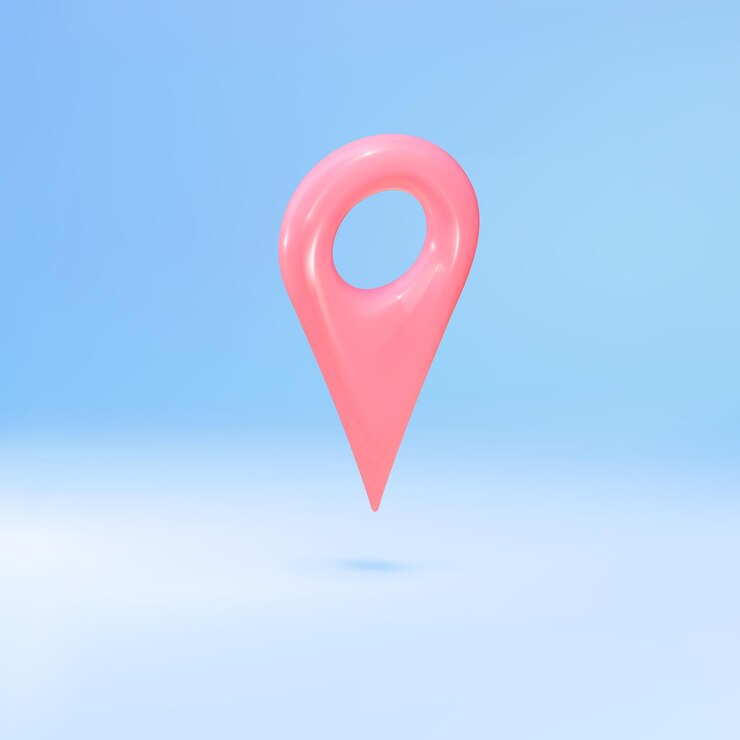 Vector arrow pin realistic 3d art design location symbol template