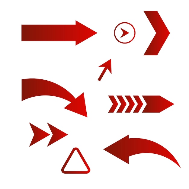 arrow pointer direction set template vector