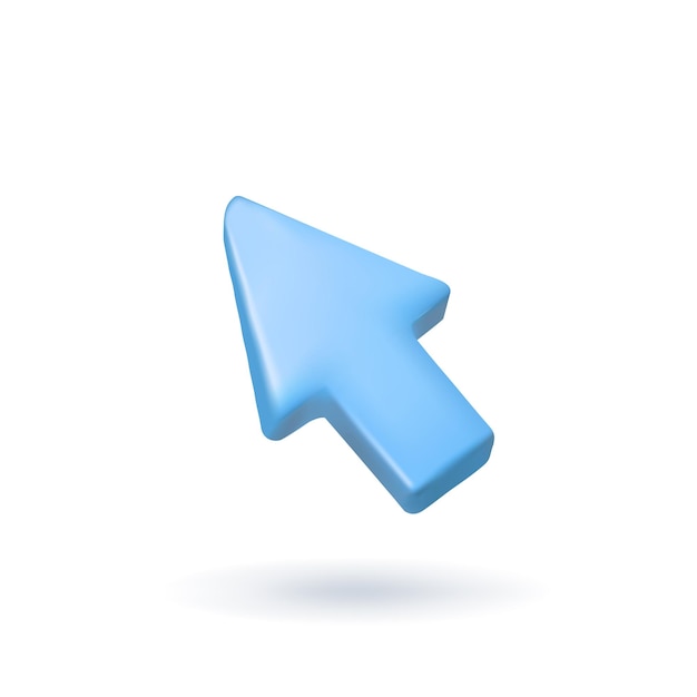 Vector arrow pointer mouse cursor computer interface 3d vector icon cartoon minimal style