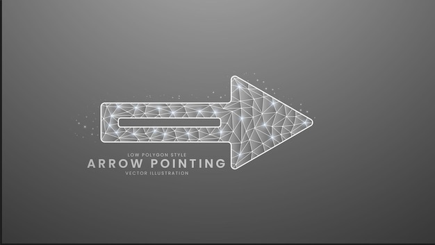 Arrow pointing for direction Gray line arrow color low polygon style