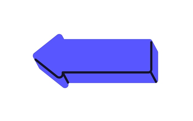 arrow pointing left back direction navigation pointer ui design element for return previous step interface icon showing movement swipe flat vector illustration isolated on white background