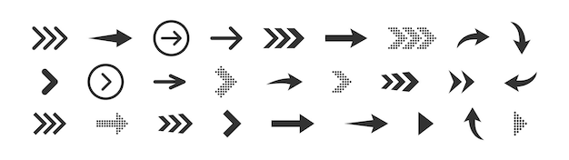 Arrow right Next direction vector Cursor pointer Navigation interface