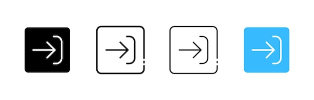 右矢印アイコン さまざまなスタイルの右矢印アイコン ベクトルのアイコン