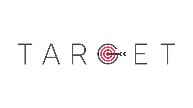 Vector arrow right on target logotype design