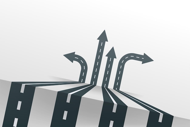 arrow road lines in set on white