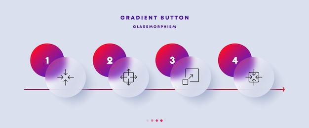 arrow set icon 3d modeling rotate an object 360 degrees viewing angle window control button zoom in zoom out deploy virtual reality metaverse concept glassmorphism style
