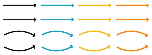 Значок набора стрелок Простой набор стрелок Красочные стрелки Векторная иллюстрация