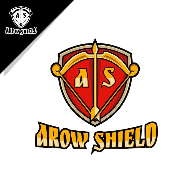 arrow and shield logo for business or icon