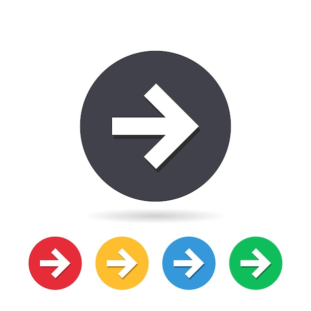 Arrow sign icon and Next button Vector illustration