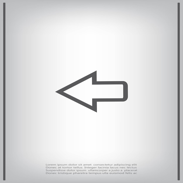 Arrow symbol Vector illustration on a gray background Eps 10