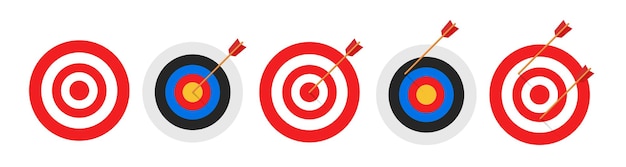 Arrow target collection Set of target goal icon