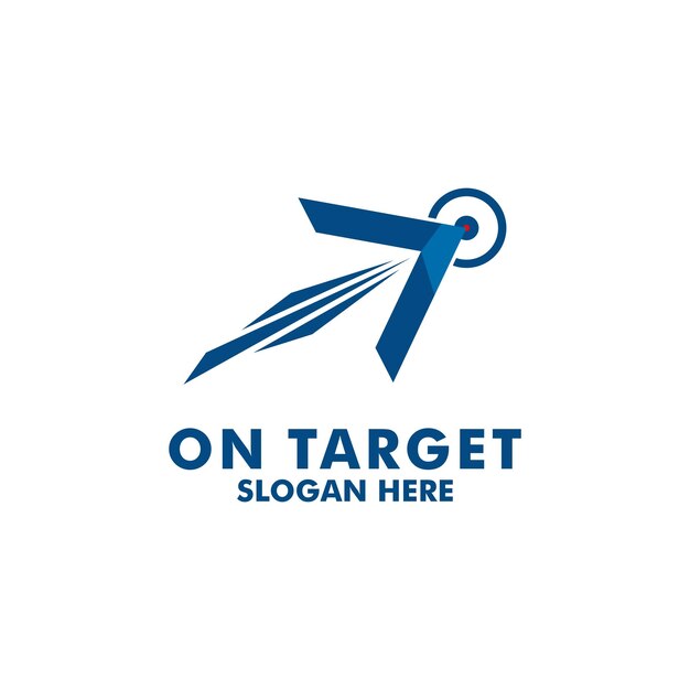 arrow on target logo design vector