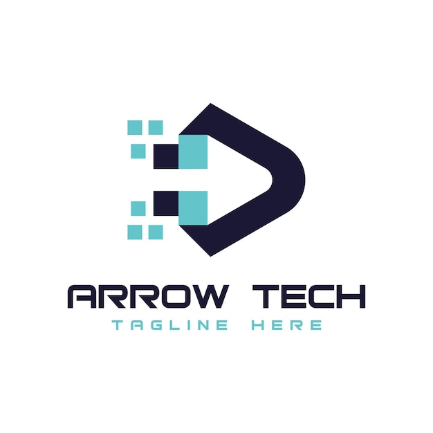 Arrow technology logo design creativo unico moderno semplice concetto per data technology e tech comp