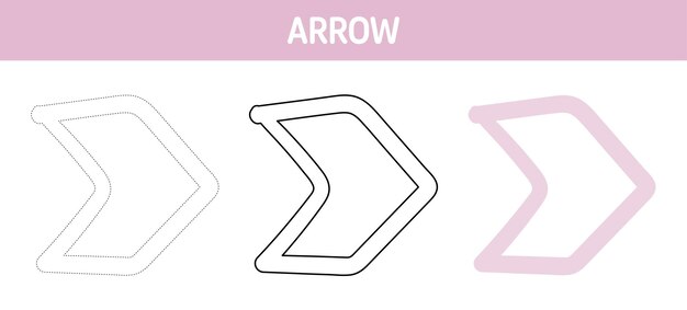Arrow tracing and coloring worksheet for kids