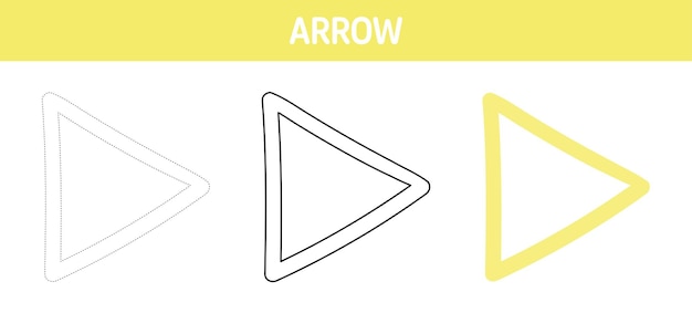 Arrow tracing and coloring worksheet for kids