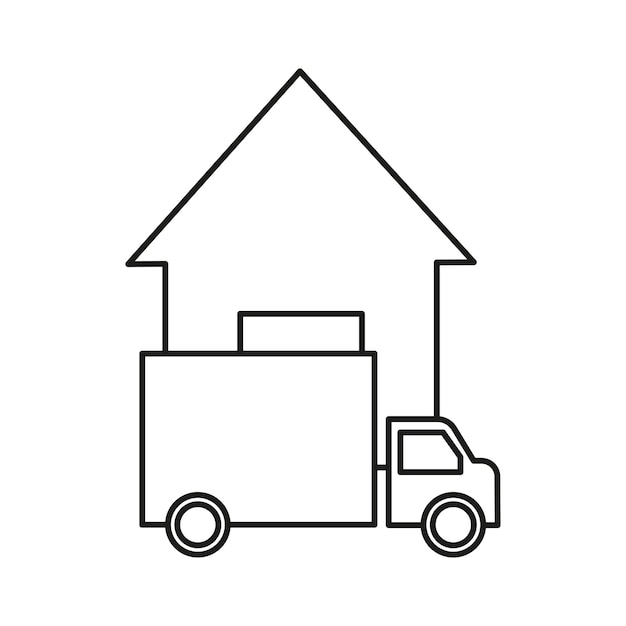 Freccia su e camion di consegna illustrazione vettoriale eps 10 immagine stock