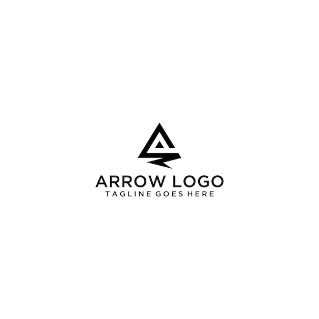 Arrow Up Logo Geometric Striped Lines Arrow Shape Initial Letter A isolated on White Background